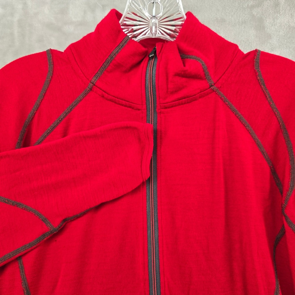 Smartwool 1/4 Zip Pullover Mens‎ M Red 100% Merino Wool Base Layer Long Sleeve